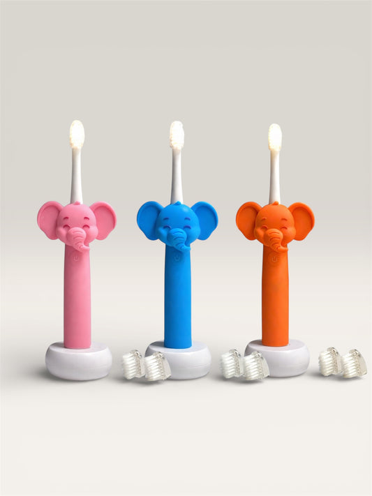 Brushaboo™ Mouth-Illuminating Manual Toothbrush - Elephant (3 Brush Heads Included)